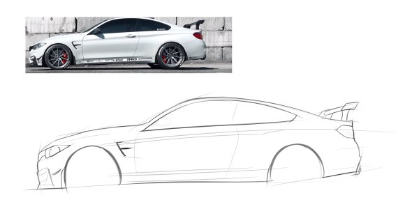 BMW m4 Concept чертеж