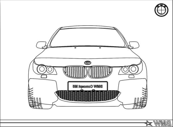 Машина BMW контур спереди