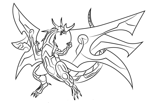 Раскраска бакуган Драгоноид Максимус