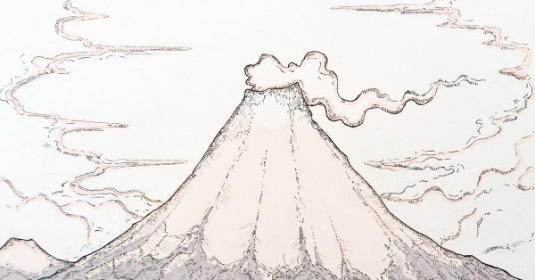 Вулканы Камчатки рисунок