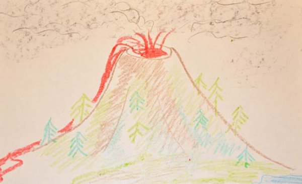 Вулкан раскраска