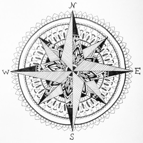 Нарисовать компас рисунок