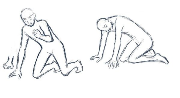 Позы для рисования на коленях