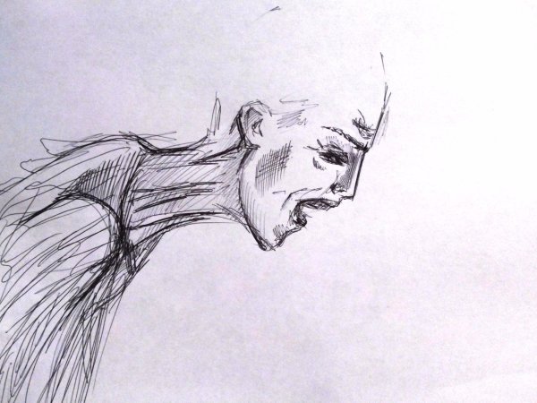 Страх набросок карандашом