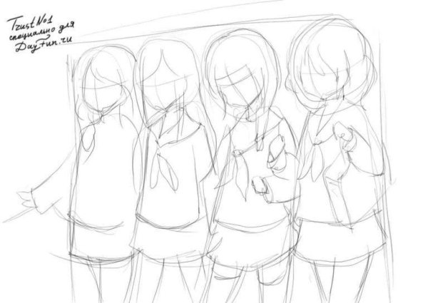Рисунки карандашом для начинающих подруги
