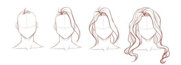 Поэтапное рисование волос карандашом