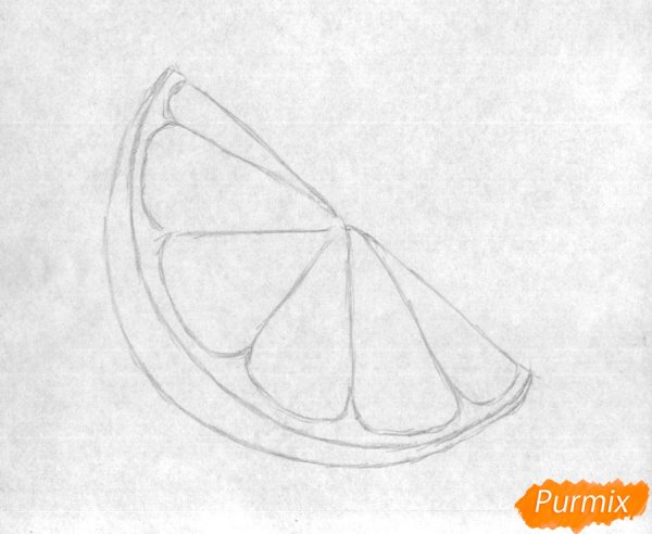 Как нарисовать дольку апельсина
