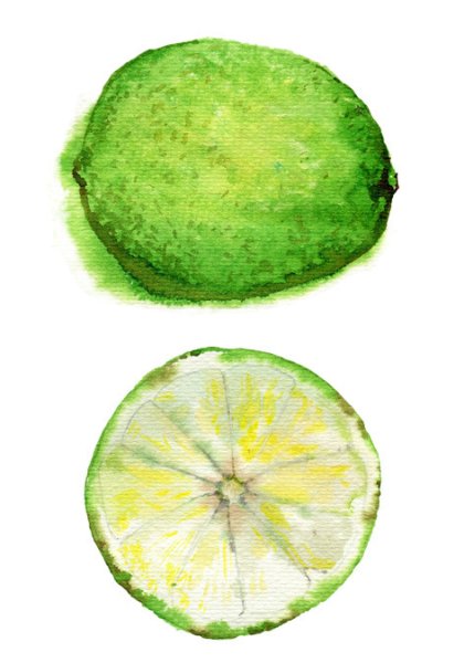 Лайм акварелью