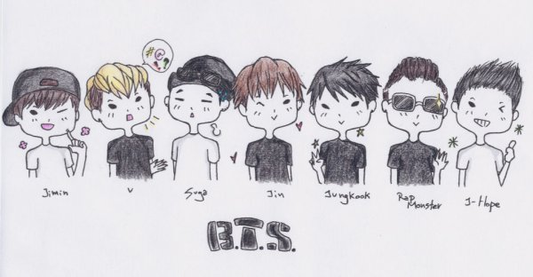 Рисунки участников BTS