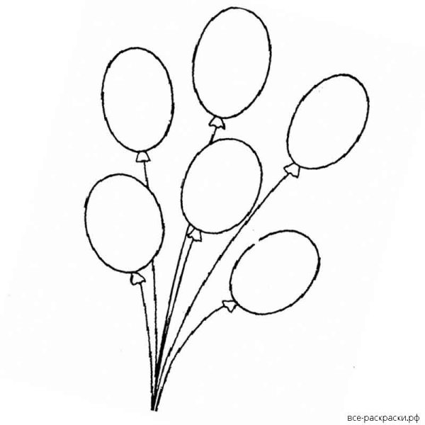 Связка воздушных шариков раскраска