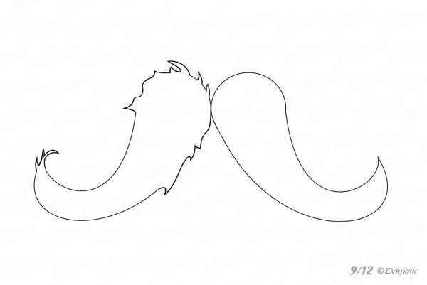 Усы нарисовать карандашом