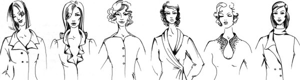 Зарисовка фасоны Воротников