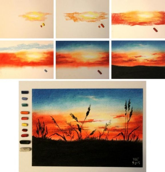 Поэтапное рисование пейзажа