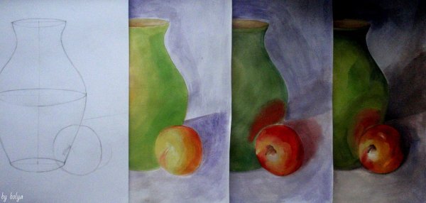 Яблоко акварелью Андрияка