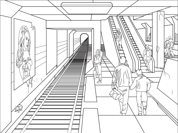 Метро раскраска для детей