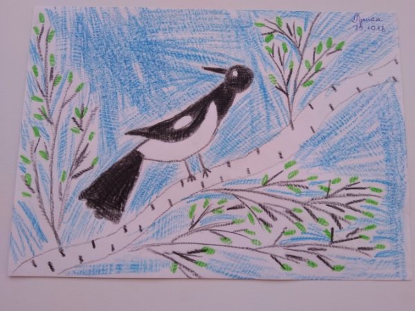 Рисование сорока