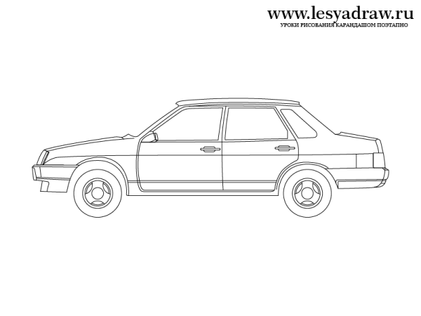 ВАЗ 21099 нарисованный сбоку