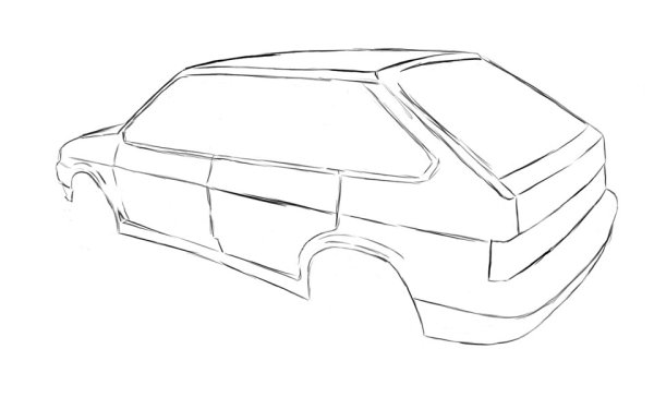 ВАЗ 2114 сбоку рисунок