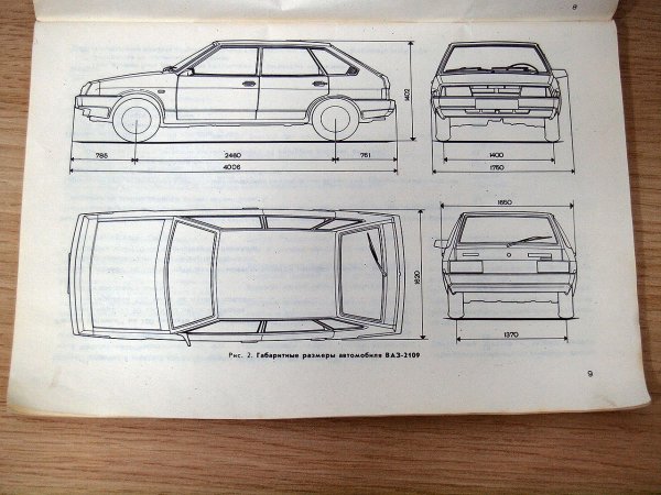 Габариты ВАЗ 2109