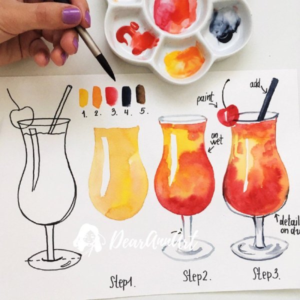 Поэтапное рисование маркерами для скетчинга