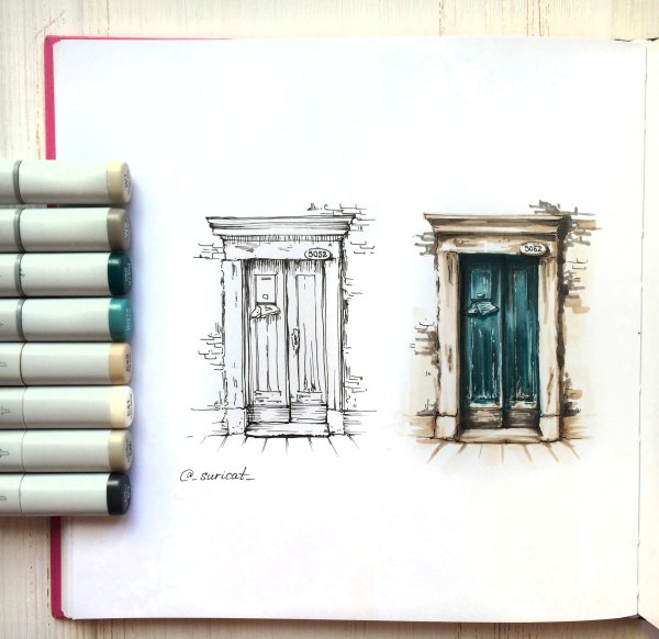 Окно скетч маркерами