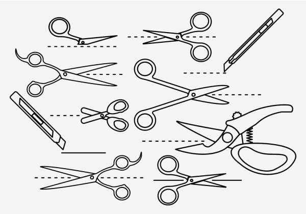 Бумага и ножницы раскраска