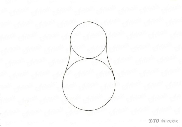 Матрешка поэтапное рисование для детей