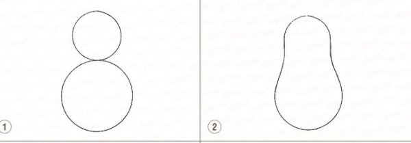 Поэтапное рисование матрешки