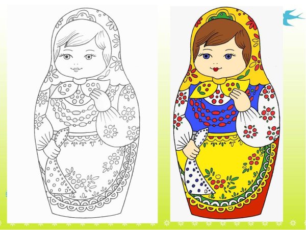 Рисование матрешки