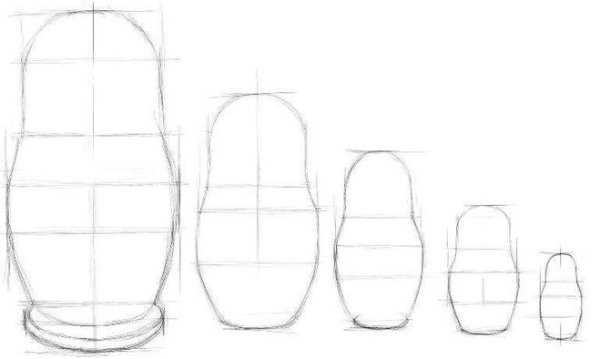 Построение лица матрешки