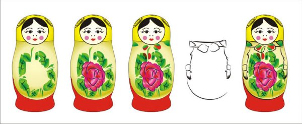 Поэтапная роспись матрешки