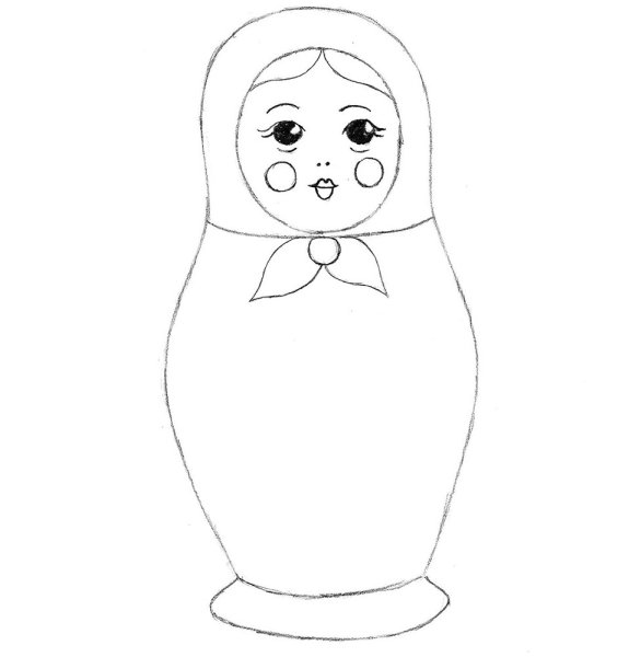 Раскраска матрёшка для детей 3-4 лет