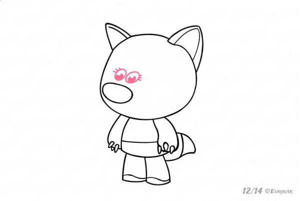 Мимимишки для рисования Лисичка