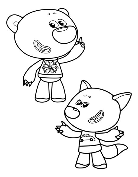 Кеша Мимимишки раскраска