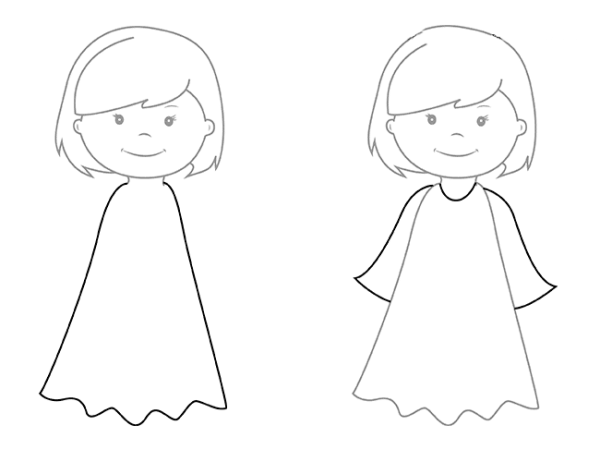 Схема рисования девочки