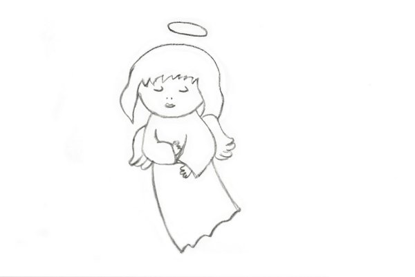 Поэтапный рисунок ангела