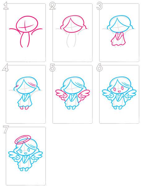 Поэтапное рисование ангела