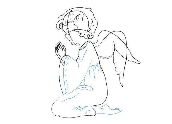 Лёгкий рисунок ангела для срисовки