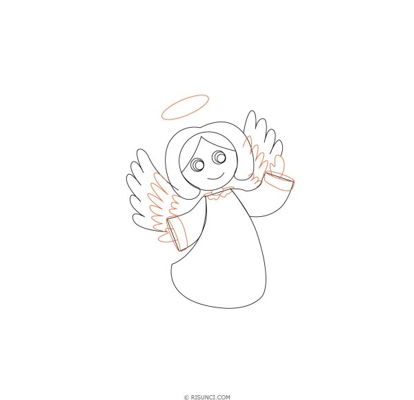 Поэтапный рисунок ангела