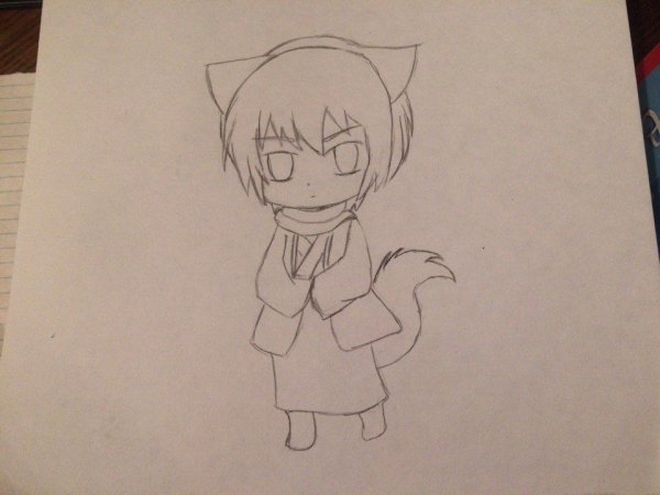 Томоэ Чиби карандашом