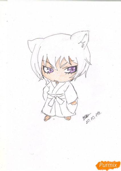 Томоэ Чиби карандашом