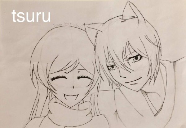 Томоэ карандашом поэтапно