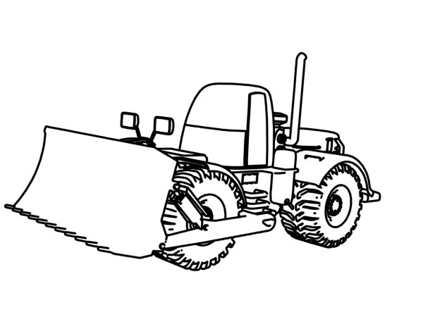 Бульдозер раскраска для малышей