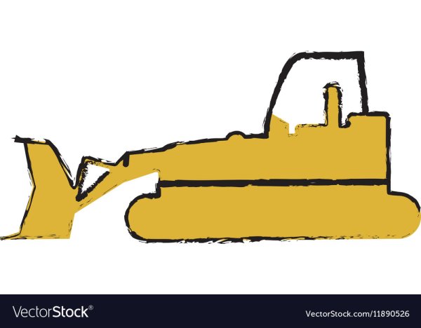 Бульдозер с ковшом рисунок