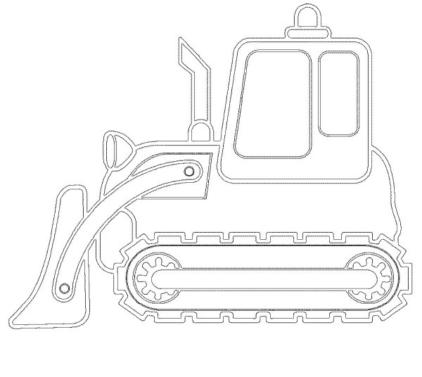 Бульдозер разукрашка для детей