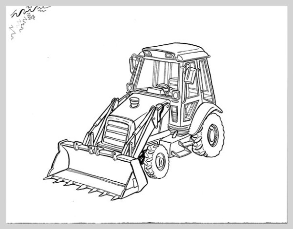 Бульдозер рисунок легкий