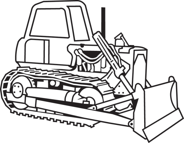 Бульдозер сбоку Абрис