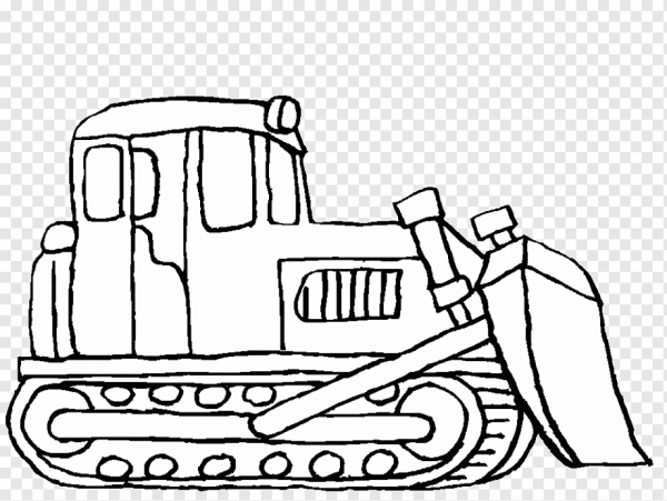 Гусеничный трактор раскраска для детей