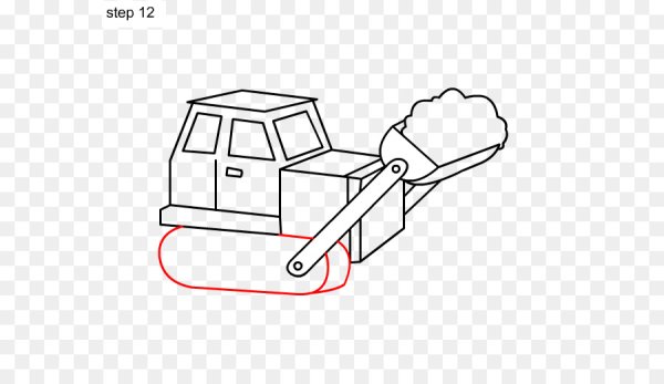 Как нарисовать бульдозер ребенку поэтапно