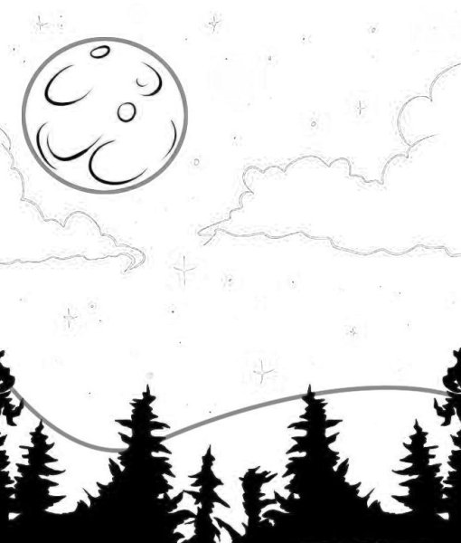 Ночное небо раскраска